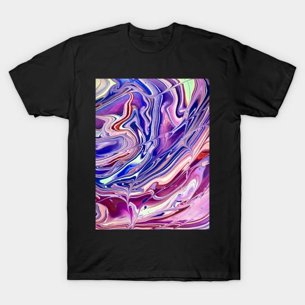 Peacock Feather - Abstract Acrylic Pour - Variant 1 T-Shirt by dnacademic